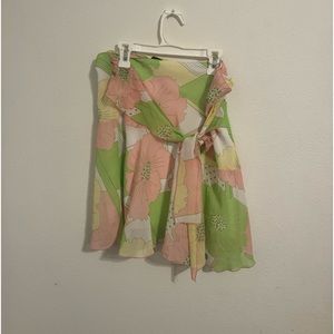 Vintage layered mini skirt with ruffle hem